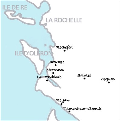 Carte villes de Charente-Maritime